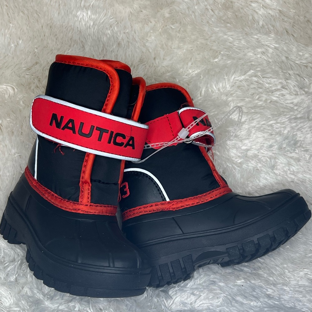 Nautica Kids Black and Red Winter Boots